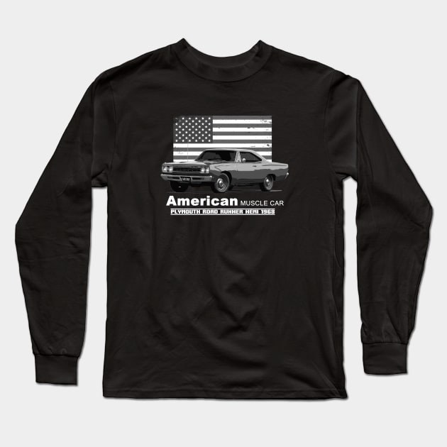 Plymouth Road Runner American Muscle Car 60s 70s Old is Gold Long Sleeve T-Shirt by Jose Luiz Filho